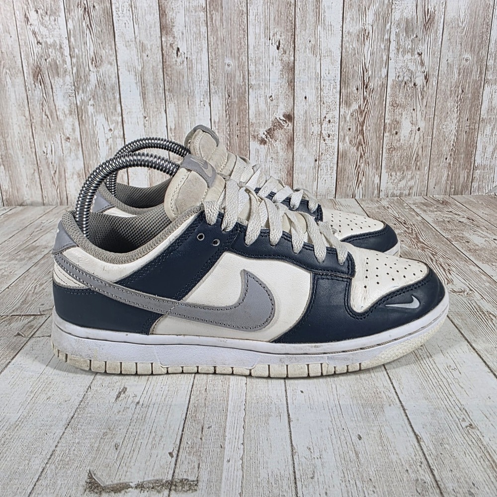 Nike Dunk Low Navy Grey White Leather Sneakers‎ HV2390-100 Mens 7